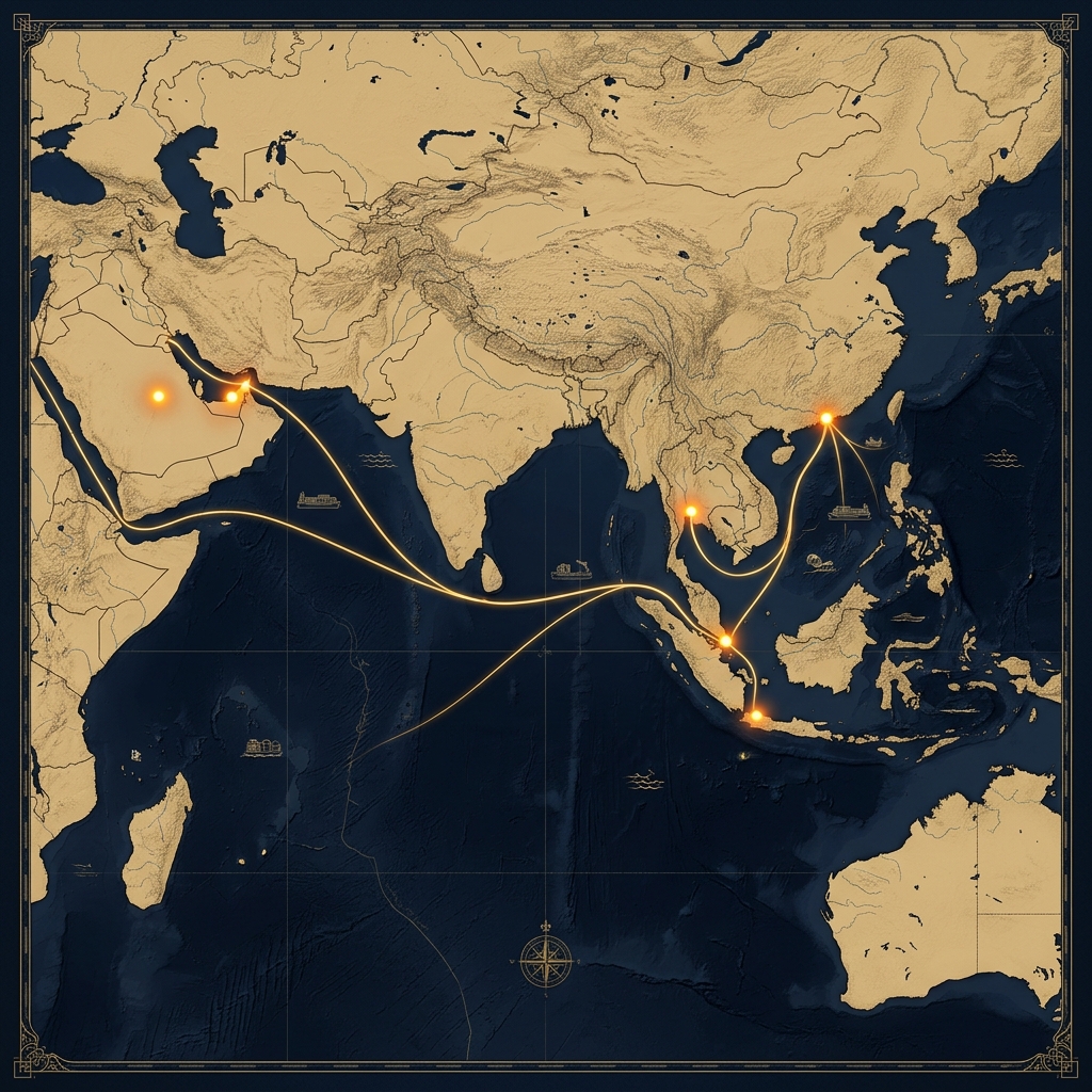 Global shipping routes from Hong Kong